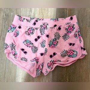 Justice Pineapple Print Shorts Girls Size 10 Pink Tropical Summer Shorts